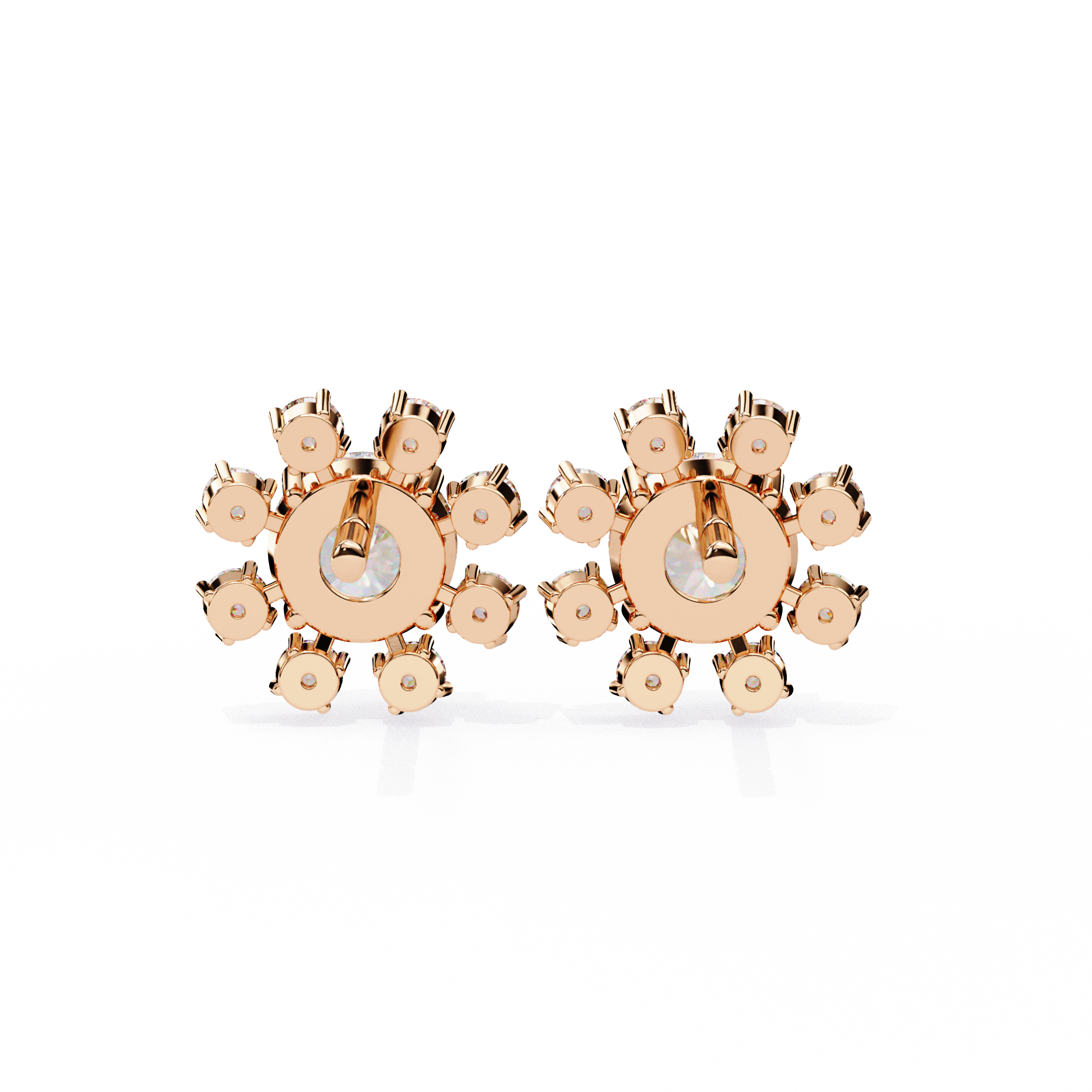 1.22ct Floral Halo Diamond Stud Earrings – Solitairekart